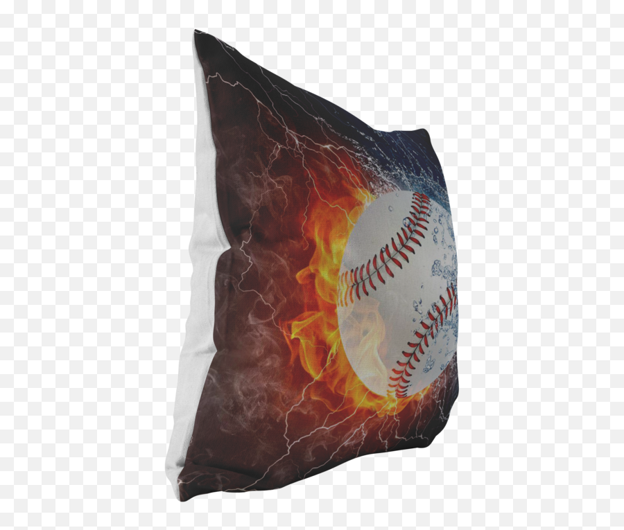 Download Fire Water Baseball Png - For Baseball Emoji,Softball Emoji Pillow
