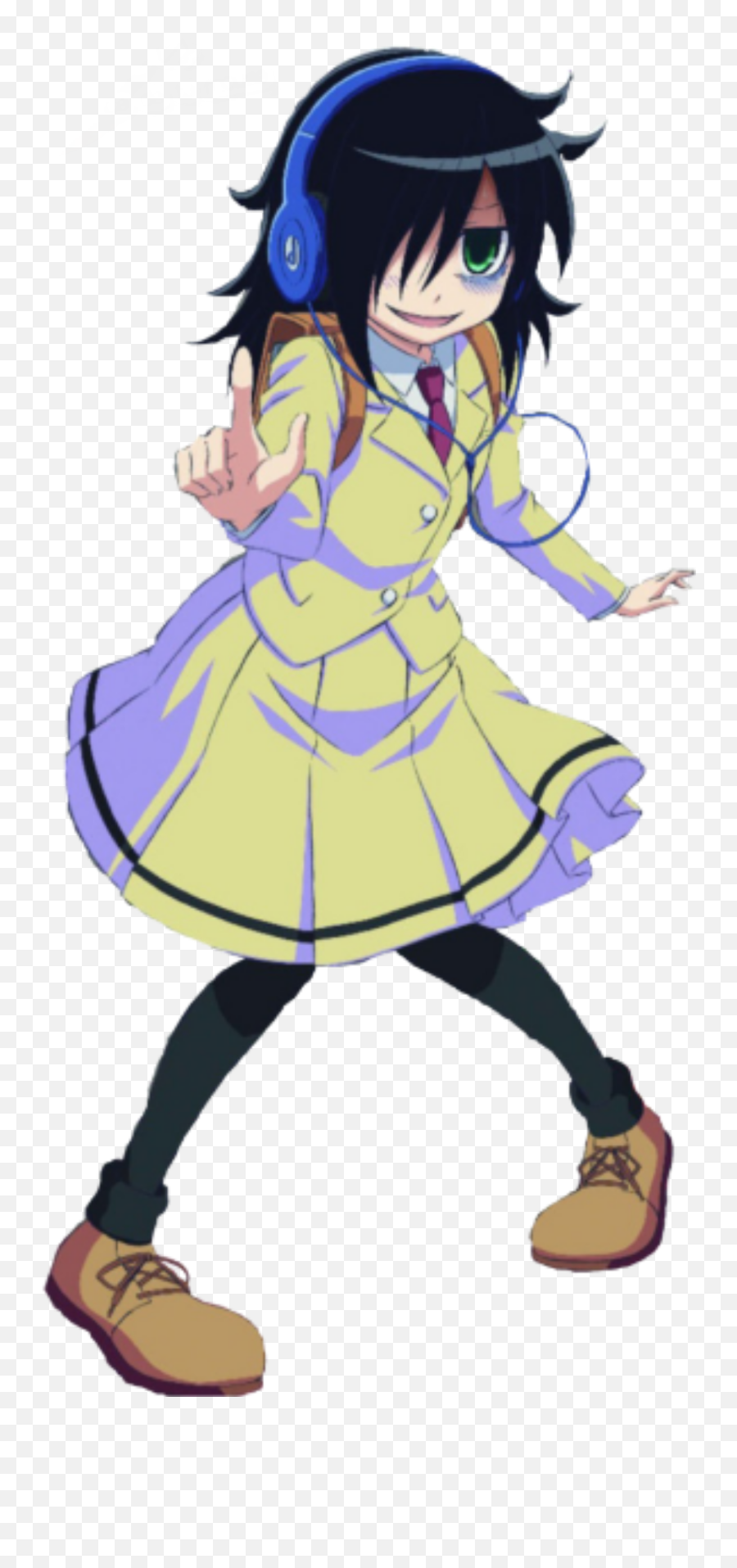 Anime Animegirl Girl Tomoko Sticker - Animes Cringe Emoji,Watamote Emoji Girl