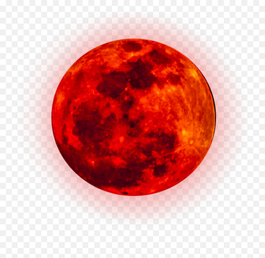Glow Bloodmoon Sticker - Red Moon Emoji,Blood Moon Emoji