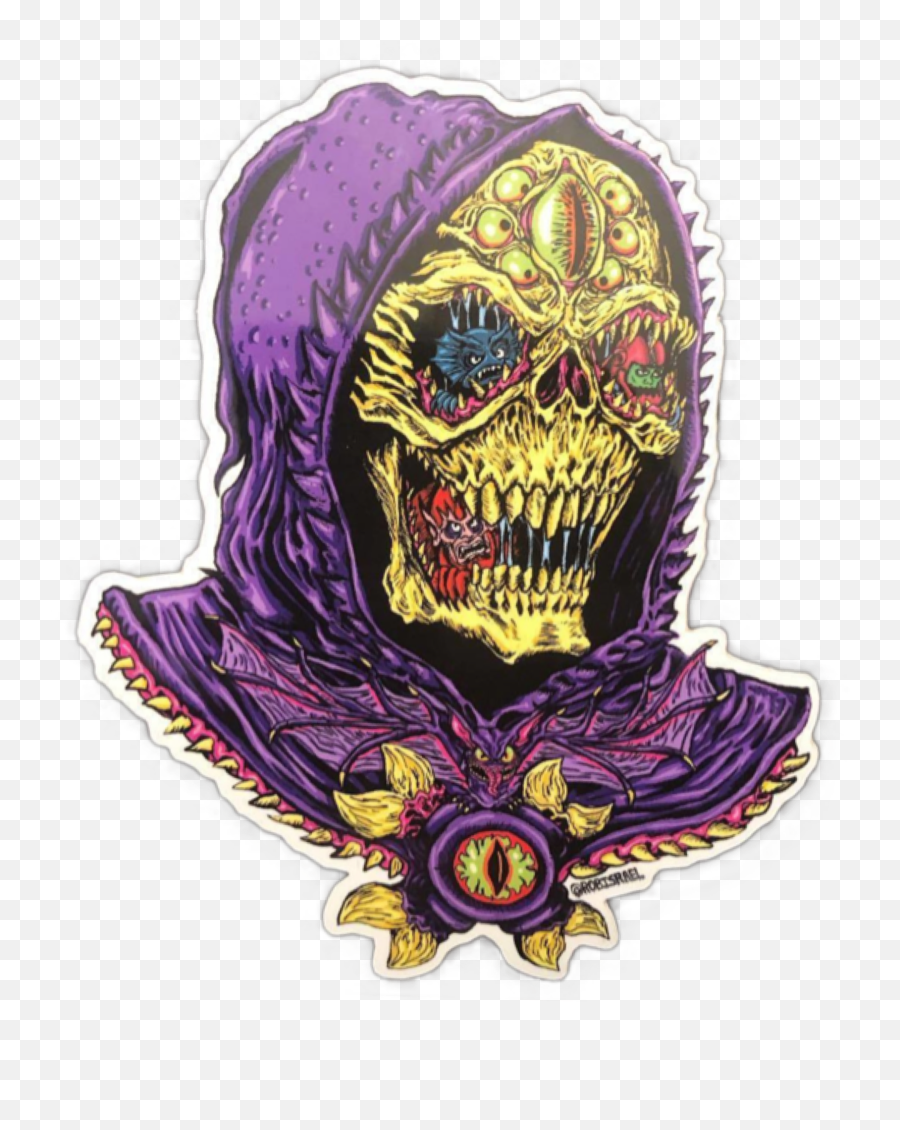 Stickergang Trippy Skeletor Bad Trip - Scary Emoji,3rd Eye Emoji