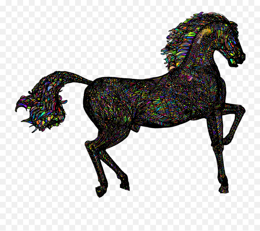 Free Photo Colorful Geometric Animal Equine Horse Silhouette - Animal Figure Emoji,Horse Emotions