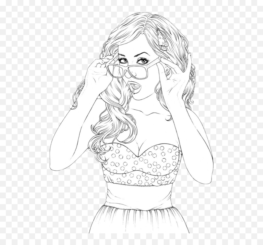 Girl Sexy Sexygirl Outline White - Girl People Colouring Pages Emoji,Sexy Girl Emoji