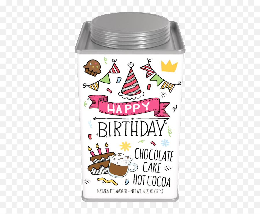 Happy Birthday Chocolate Cake Hot Cocoa 625oz Square Tin - Cylinder Emoji,Birthday Wine Emoji