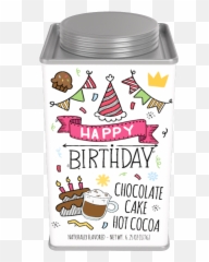 Happy Birthday Chocolate Cake Hot Cocoa 625oz Square Tin - Cylinder Emoji,Birthday Wine Emoji