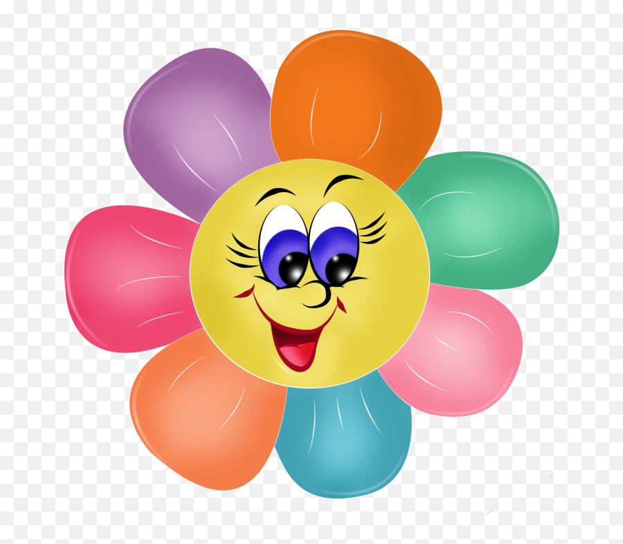 Smiley Face Flower Clipart - Flower Smiley Face Clipart Emoji,Flower Emoticon Face