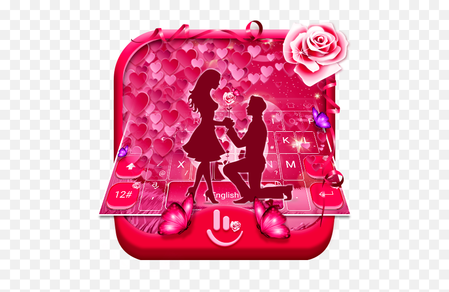 Rose Gold Pink Love Valentine Day Keyboard Theme Apk - Garden Roses Emoji,S7 Emoticons