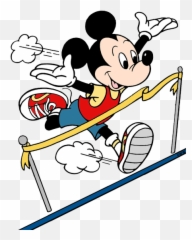 Cartoon - Clip Art Library Marathon Mickey Mouse Running Emoji,Minnie Mouse Feelings Emotions Identification Chart