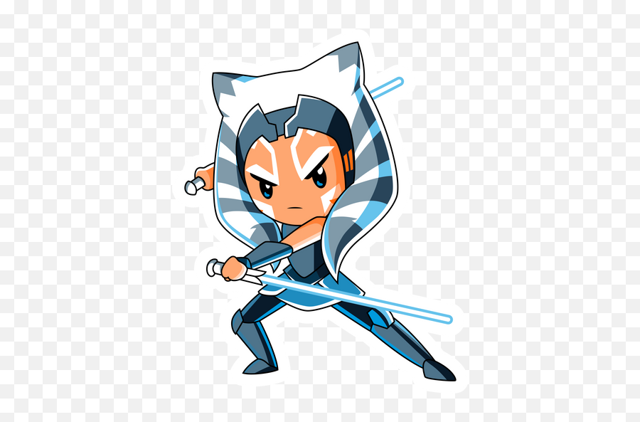 Star Wars Chibi Ahsoka Tano Sticker - Ahsoka Tano Sticker Emoji,Star Wars Droid Emojis