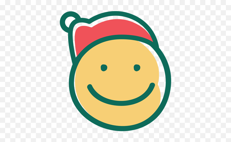 Smile Santa Claus Hat Face Emoticon 17 - Transparent Png Happy Emoji,Mistletoe Emoji