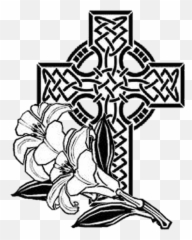 Hearts Coloring Sheets Clipart - Cross And Flowers Clip Art Celtic Emoji,Palm Sunday Emoji