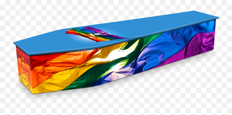 Rainbow Flag Custom Coffin Design - Rainbow Coffin Emoji,Rainbow Flag Facebook Emoticon 2017