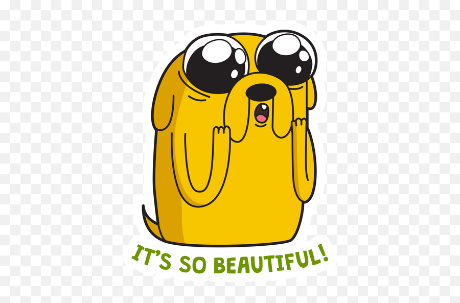 Adventure Time Jake Its So Beautiful - Adventure Time Jake Sticker Emoji,Lalafell Pretty Please Emoticon