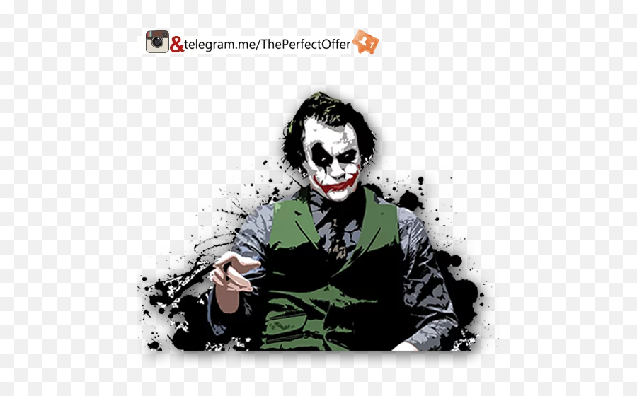 Heathledger Joker Stickers For Telegram - Heath Ledger Joker Art Png Emoji,Joker Emoji Ledger