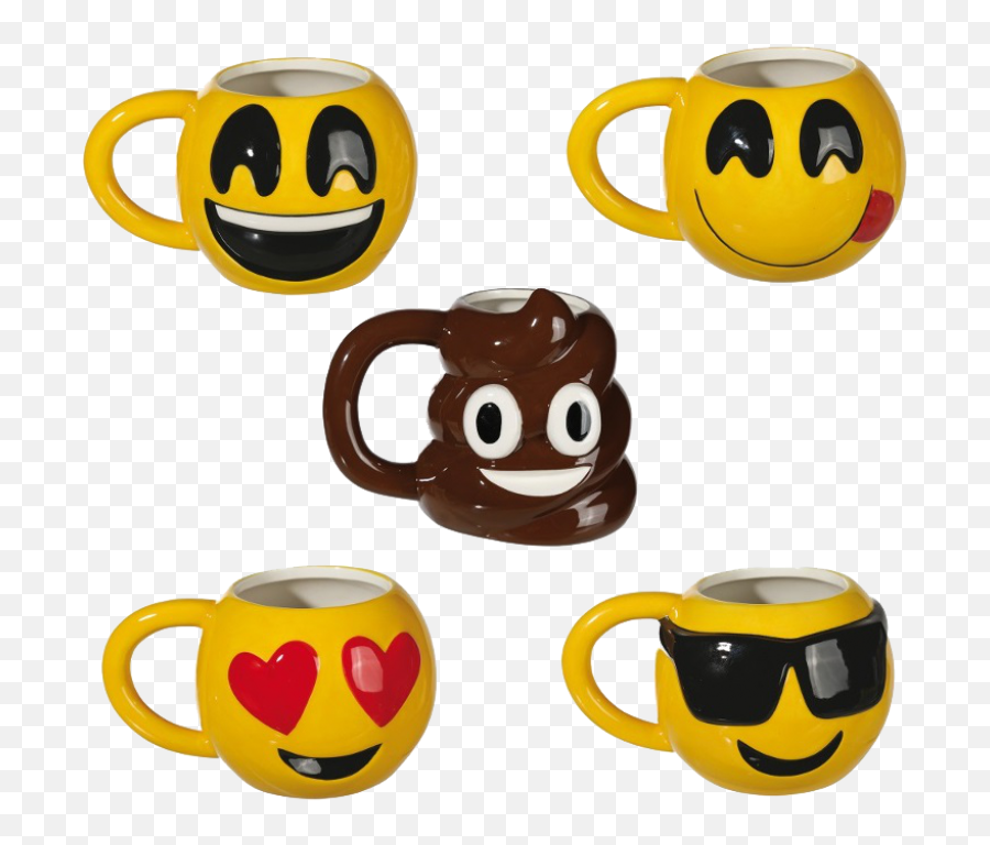 Ceramic Mug With A Cheerful Motifs Emoji - Emoticon Tassen,Coffee Cup Emoji