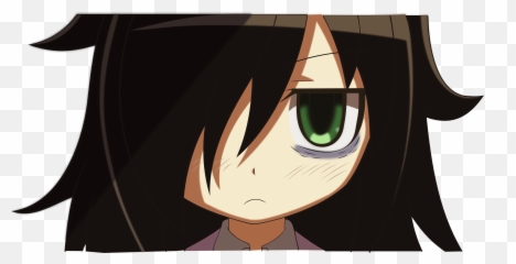 Anime Animegirl Girl Tomoko Sticker - Tomoko Kuroki Png Emoji,Watamote Emoji Girl