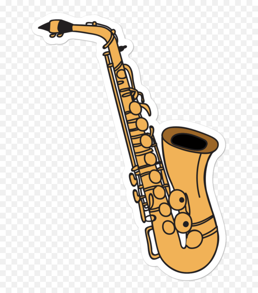 Saxophone Doodle Sticker Saxophone Instrument Saxophone - Alto Sax With Invisible Background Emoji,Shaka Emoji Meaning