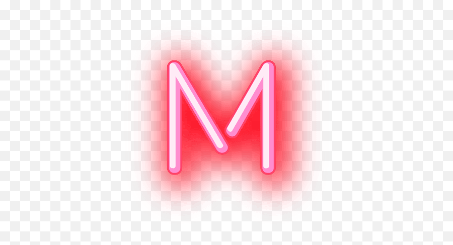 Neon Harf M Pembe Sticker - Transparent Neon Letter M Emoji,Harf Emoji