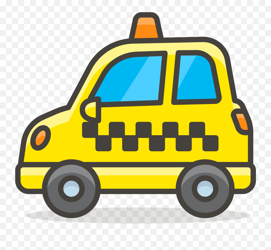 Taxi Emoji Clipart - Imagen De Un Taxi Animado,Yellow Car Emoji