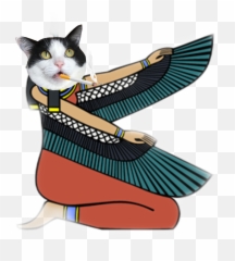 Hieroglyph Catqueen Goddess Sticker - Egyptian Goddess With Wings Emoji,Hieroglyphics And Emojis Meme