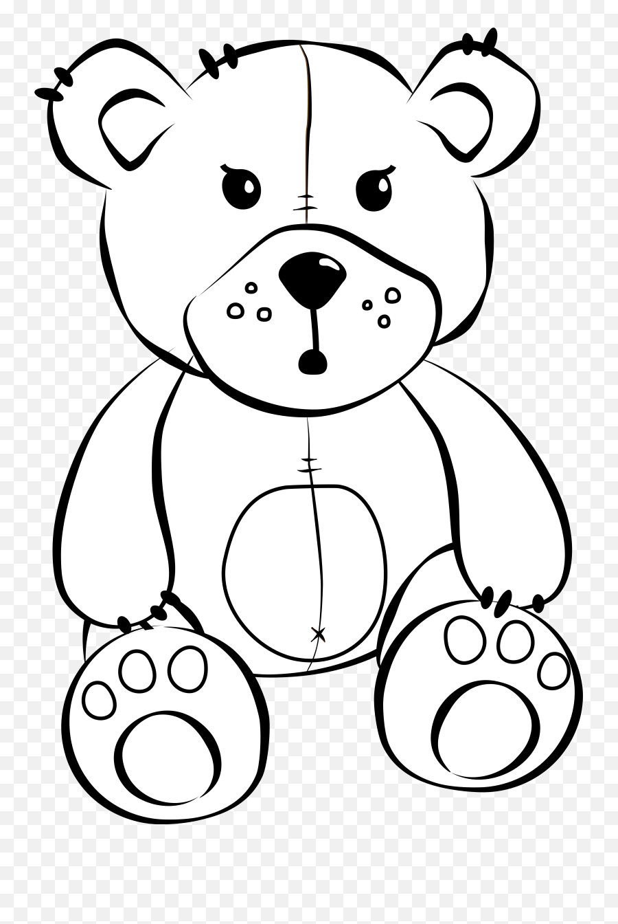 Free Teddy Bear Black And White Download Free Clip Art - Clipart Teddy Bear Emoji,Cute Christmas Emoticons Bear