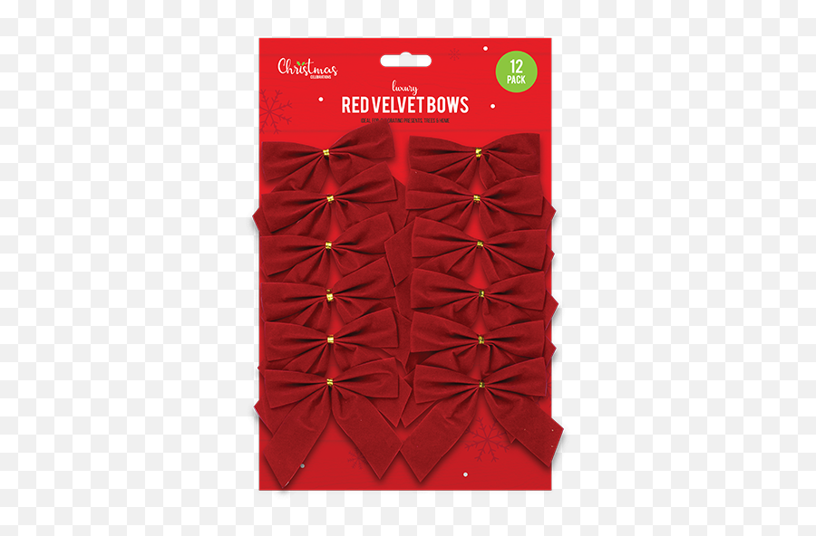 Christmas Home Decor 12 X 12cm Premier Red Velvet Bows Xmas - Vertical Emoji,Xmas Dinner Emoticon