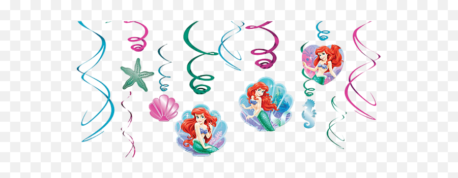 The Little Mermaid Swirl Decorations - Little Pony Themed Birthday Party Ideas Emoji,Mermaid Emoji