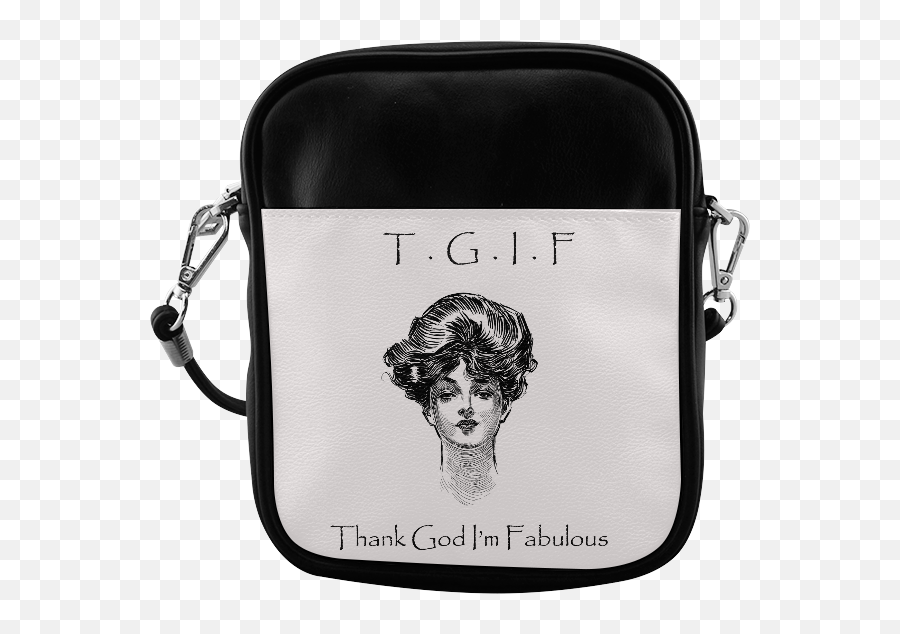 Funny Attitude Vintage Sass Tgif Thank God Iu0027m Fabulous Sling Bag Model 1627 Id D86248 - Bag Emoji,Because I'm Fabulous Emoticon