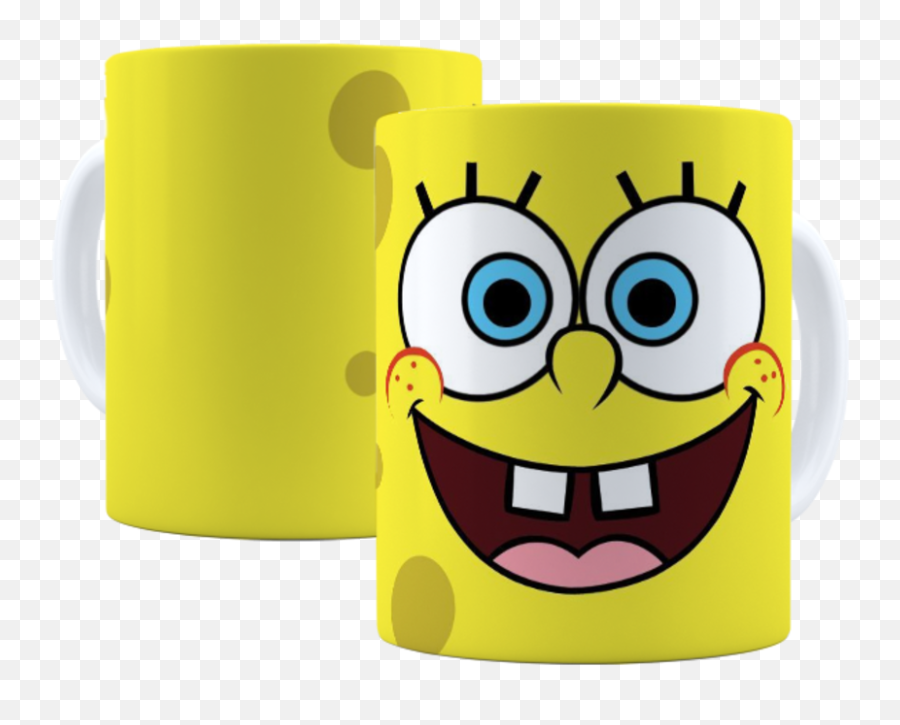 Caneca Branca Bob Esponja Sorriso - 2376 Comparative Superlative Google Slides Emoji,Emoticon Com Óculos E Coração