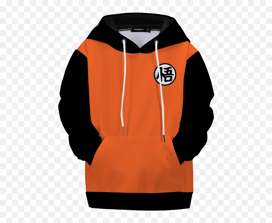 Saiyan Stuff - Orange And Blackdragon Ball Z Hoodie Emoji,Dbz Goku Emoticon Spirit Bomb