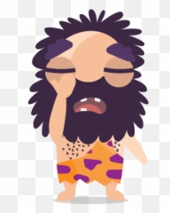 Cave Man Emoticon Emoji Sticker - Cave Emoji,Tired Emoji