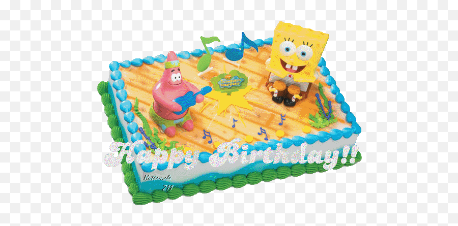 Funscrape - Spongebob Birthday Cake Emoji,Facebook Cake Emoticon