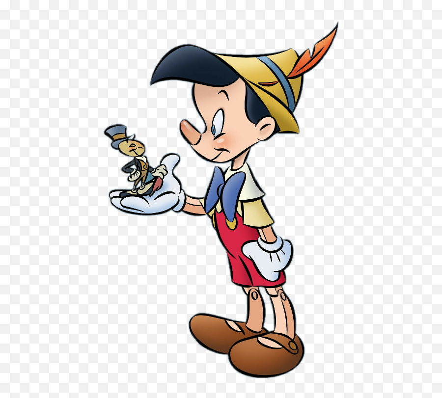 Pinocchio And Jiminy Cricket Fanart Clipart - Full Size Emoji,Pinnochio Emoticon