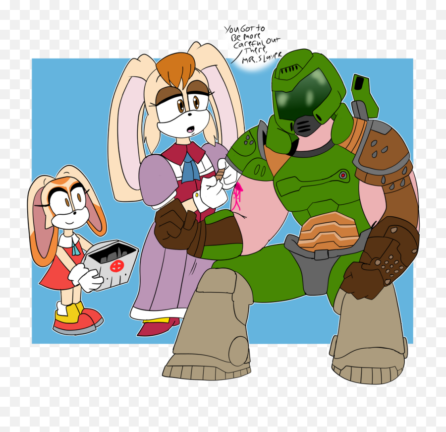 Vanilla Giving Doom Slayer Some Treatment Sonic The - Doom Slayer And Vanilla Emoji,Sonic The Hedgehog Emotions