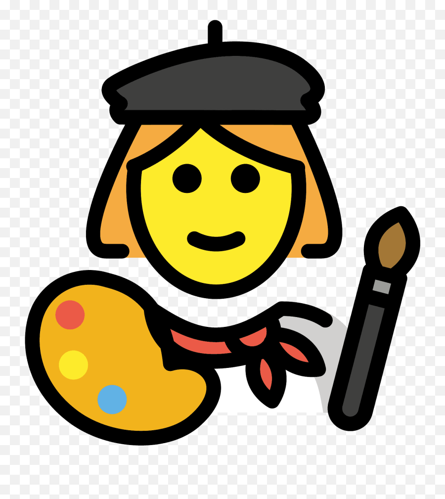 Woman Artist Emoji Clipart Free Download Transparent Png - Mujer Artista Animado,Emoji Paint Platter
