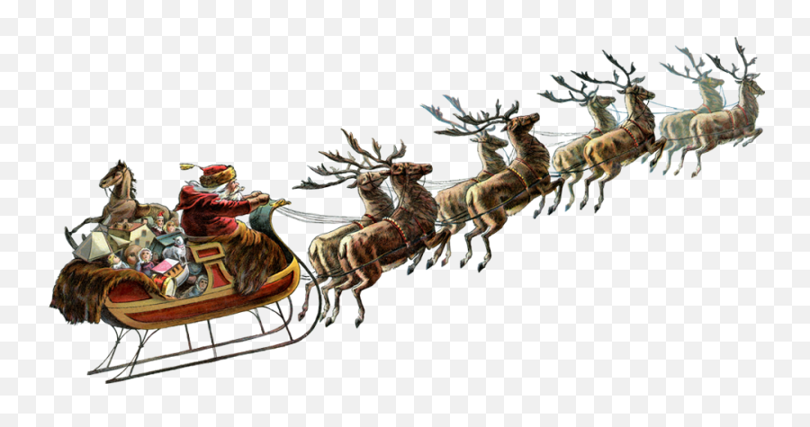 Santaclaus Santa Sleigh Sticker - Santa Claus Sleigh Png Emoji,Sleigh Emoji