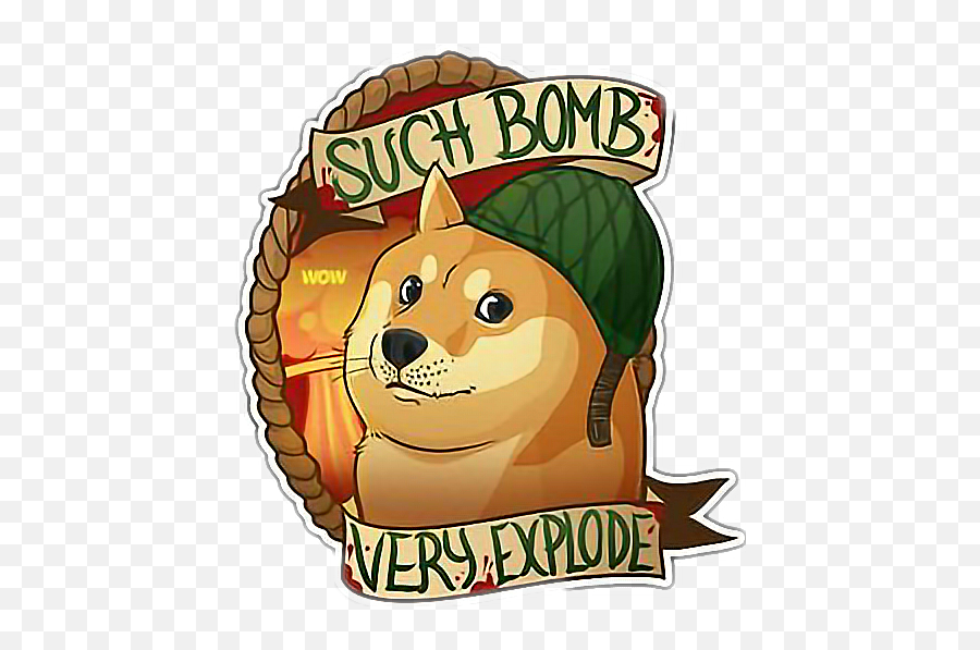 Meme Dog War Doge Wow Sticker By Géssica Miranda Emoji,Wow Emoji Meme