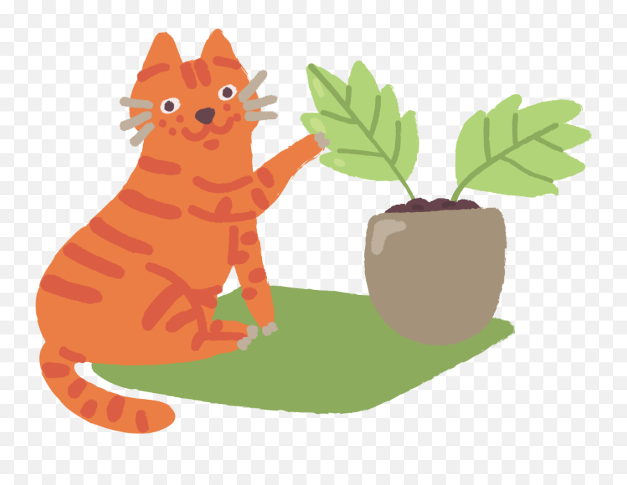 Gardener Cat Illustration In Png Svg Emoji,Cat Paw Emoji.