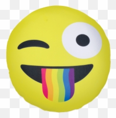 Emoji Smile Pillow Emoticon Sticker - Rainbow Emoji Happy Face,Margarita Emoji