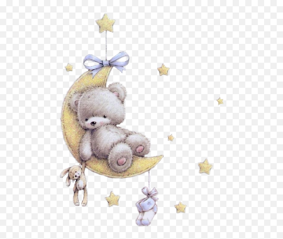 Teddybear Bunny Rabbit Moon Sticker By Rachel2274 - Soft Emoji,Moon Emoji Plush