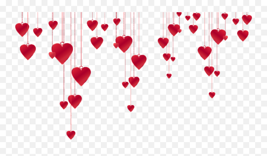 Red Heart Hanging Border Love Sticker By Amanda - Girly Emoji,Heart Emoji Border