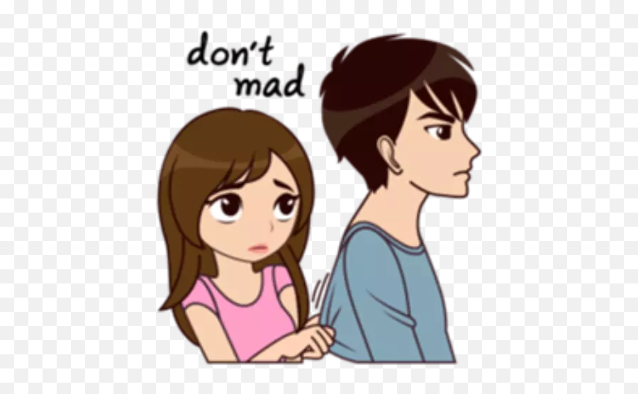 Couple Love 1 Stickers For Whatsapp - Dont Mad Sticker Emoji,Mixed Couple Emoji