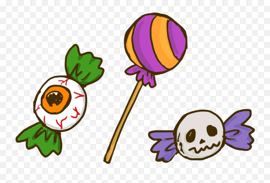 Halloween Candy Eye Skull Cartoon - Happy Emoji,Eye Candy Emoji