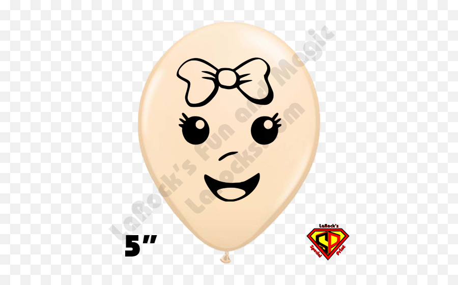 5 Inch Round Baby Girl Face Blush Balloon By Juan Gonzales Qualatex 100ct - Happy Emoji,Blushing Covering Face Emoticon