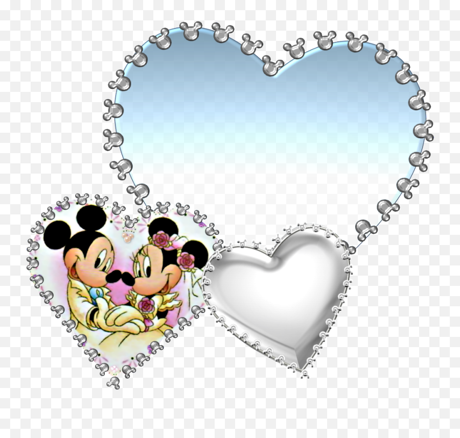 Mickey Y Minnie Bellos Corazones Para Etiquetas - Imagenes De Bellos Corazones Emoji,Postales Para Programas Con Emojis