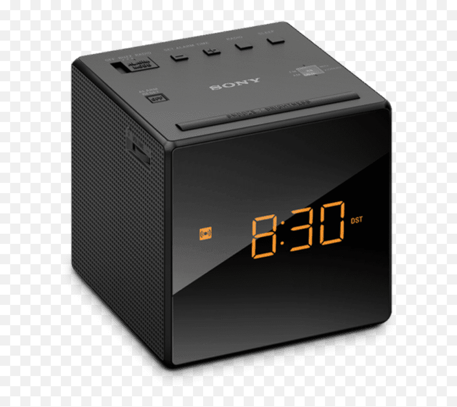 Single Alarm Clock Radio Black - Sony Alarm Clock Cube Emoji,Alarm Clocks For Kids Emojis