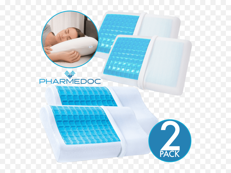 2 - Pack Pharmedoc Memory Foam Pillow With Cooling Gel Top Comfort Emoji,Orgasm Smiley Emoticon