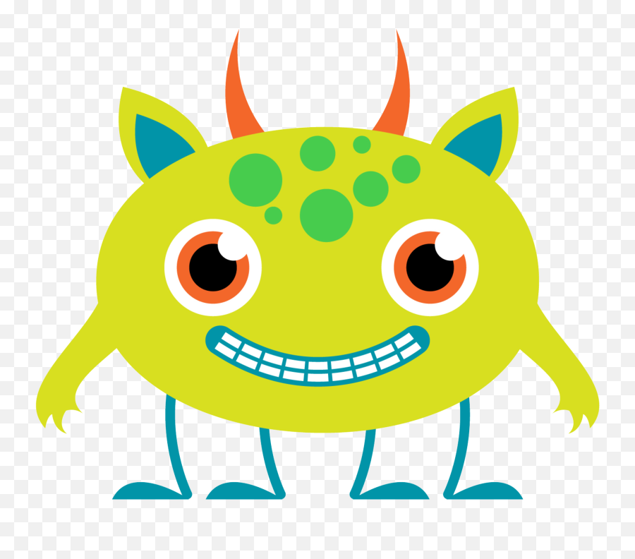 Download Hd Alien Clipart Lime Green - Four Legged Monster Transparent Valentine Monster Clipart Emoji,Green Leaf Emoticon