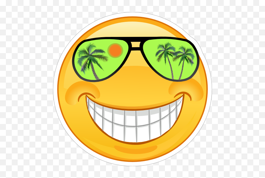 Crazy Cool Green Sunglasses Smiling Emoji Sticker - Emoji Crazy Smile Clipart,Awesome Emoji