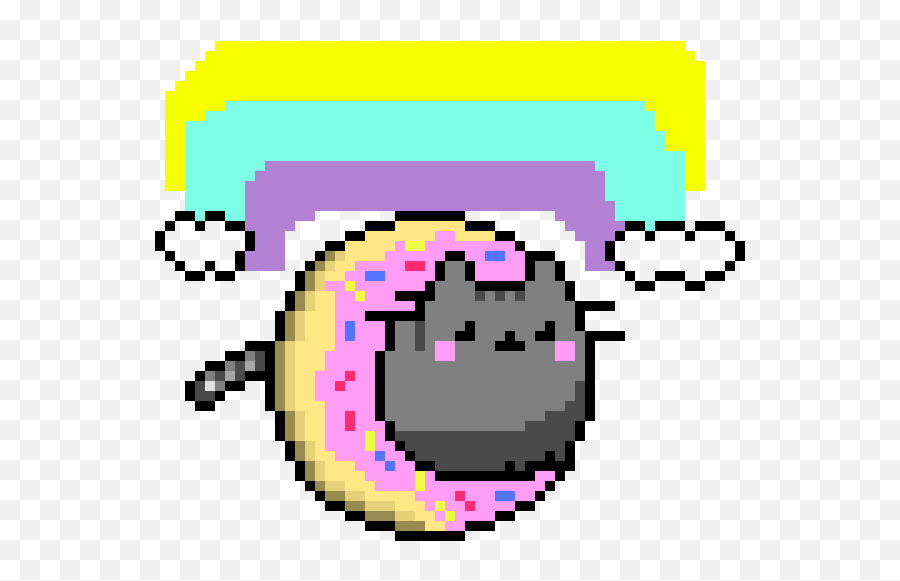 Pixel Art Gallery - Donut Nyan Cat Pixel Art Emoji,Doge Emoticon Art