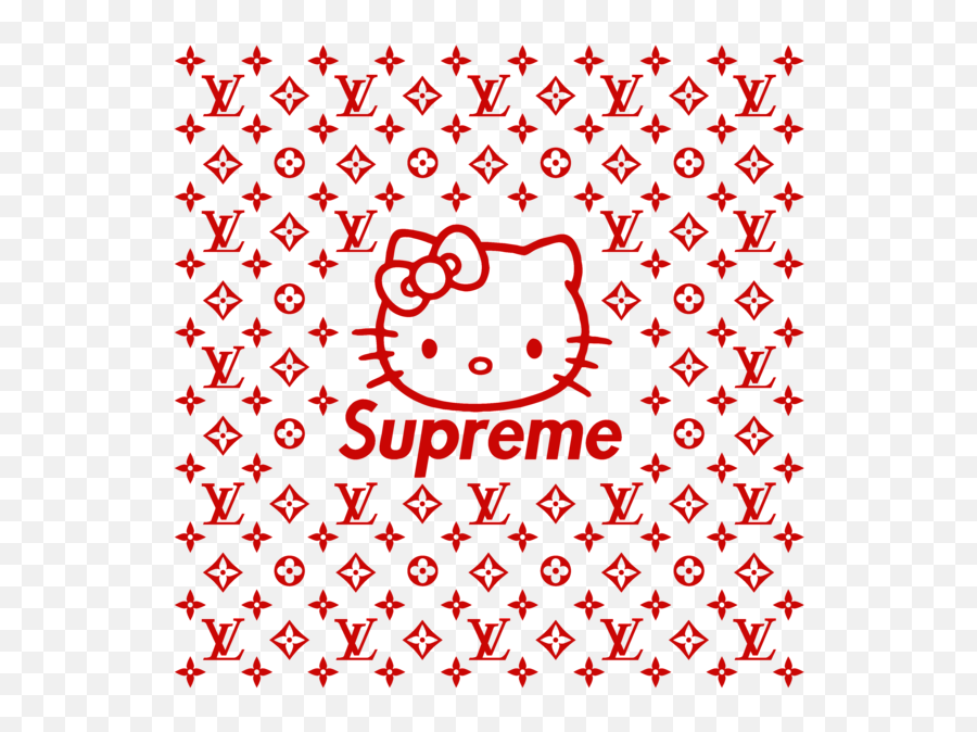 Hello Kitty Supreme Tapestry For Sale - Pattern Louis Vuitton Red And White  Emoji,Emoji Full Pattern Soft Gel Samsung 3 - Free Emoji PNG Images 